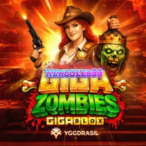 Tampilan visual slot Giga Zombies GigaBlox dengan latar belakang reruntuhan Aztec.